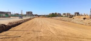 أعمال الصيانة وإعادة تأهيل طريق الساحة الخضراء