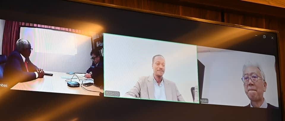 الاجتماع عبر الاتصال الإسفيري مع رئيس شركة ماتسودا العالمية وكونيكي للتشييد