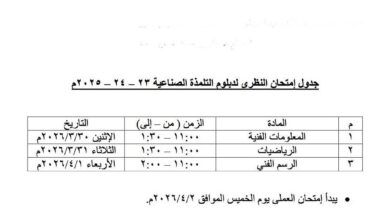 انعقاد امتحانات دبلوم التدريب المهني والتلمذة الصناعية 30مارس 4 FB IMG 1774447088621