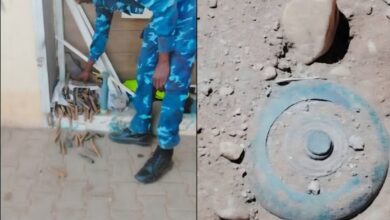 تفكيك لغم أرضى بمنطقة الصافية ببحري 5 FB IMG 1776023672220